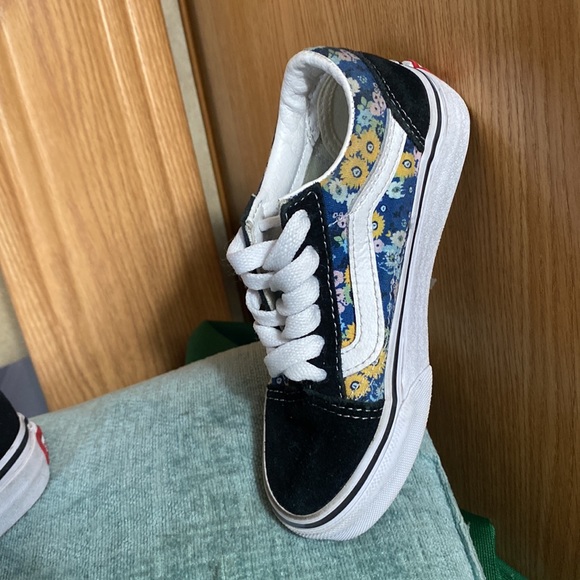 Vans Skate Shoes Floral Canvas Black Suede - Picture 9 of 11